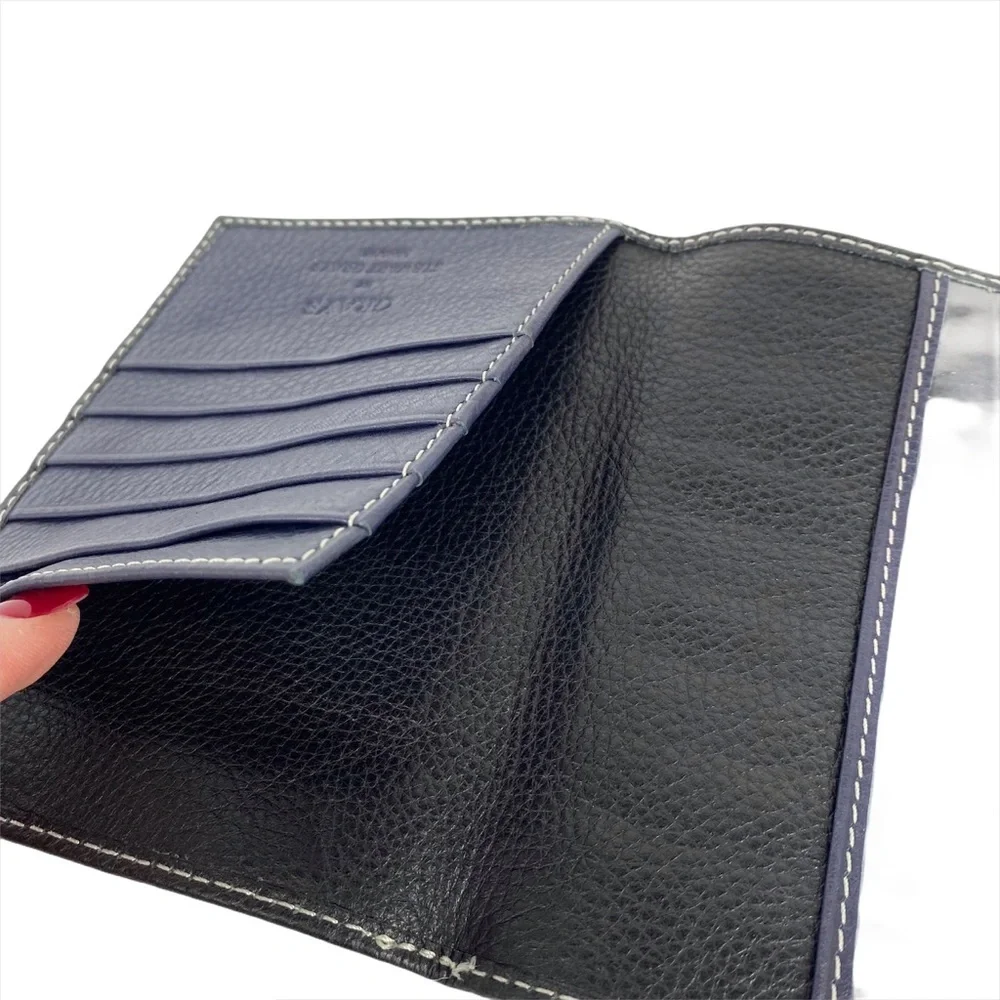 Grays - Stuart Grays of London leather passport cover NWOT black & purple unisex